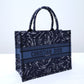 DIR1286 Book Tote size 36.5cm 41.5cm Embroidery LOGO blue Handbag