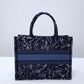 DIR1286 Book Tote size 36.5cm 41.5cm Embroidery LOGO blue Handbag