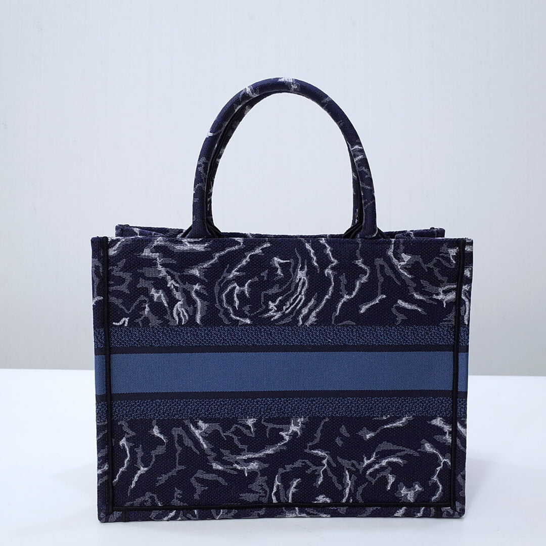 DIR1286 Book Tote size 36.5cm 41.5cm Embroidery LOGO blue Handbag