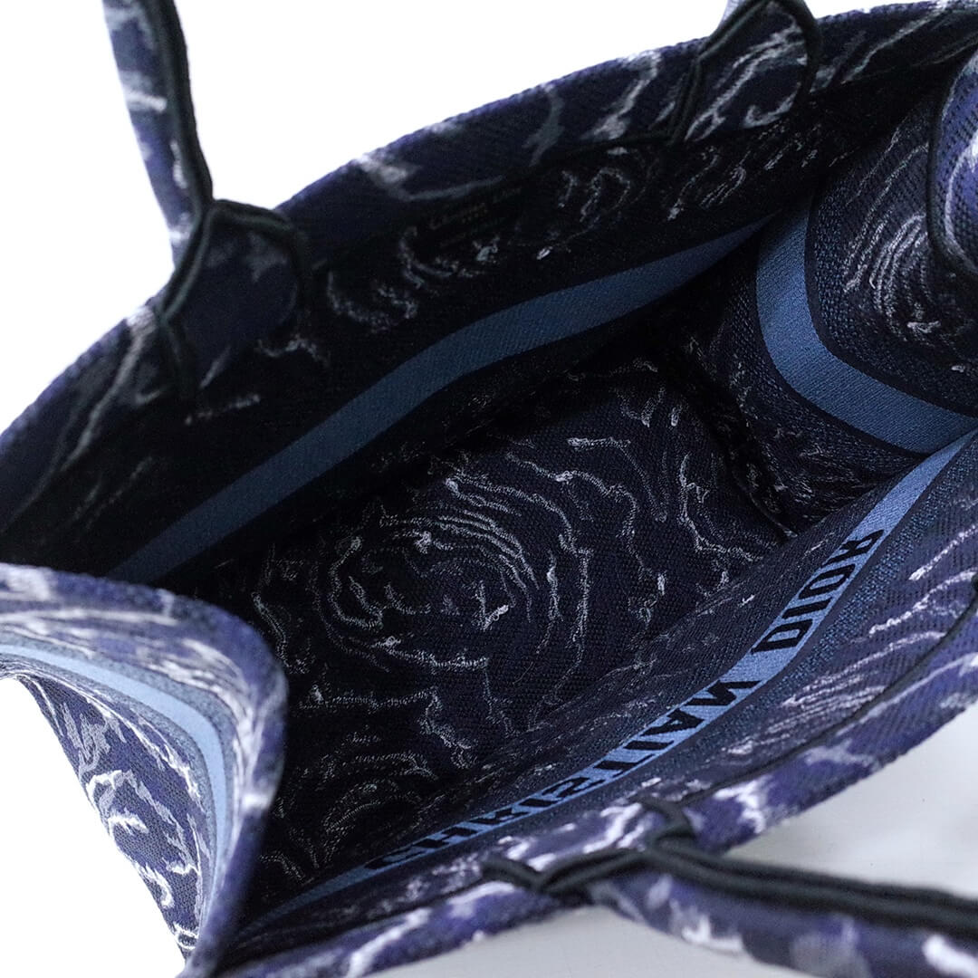 DIR1286 Book Tote size 36.5cm 41.5cm Embroidery LOGO blue Handbag