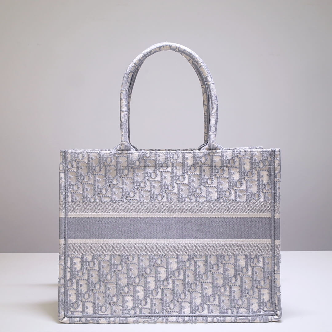 DIR Book Tote black BIG Handbag 1286 Embroidery LOGO beige