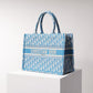 DIR1286 Book Tote blue BIG Handbag 36.5cm 41.5cm Embroidery LOGO blue