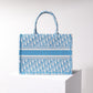 DIR1286 Book Tote blue BIG Handbag 36.5cm 41.5cm Embroidery LOGO blue