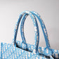 DIR1286 Book Tote blue BIG Handbag 36.5cm 41.5cm Embroidery LOGO blue