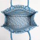 DIR1286 Book Tote blue BIG Handbag 36.5cm 41.5cm Embroidery LOGO blue