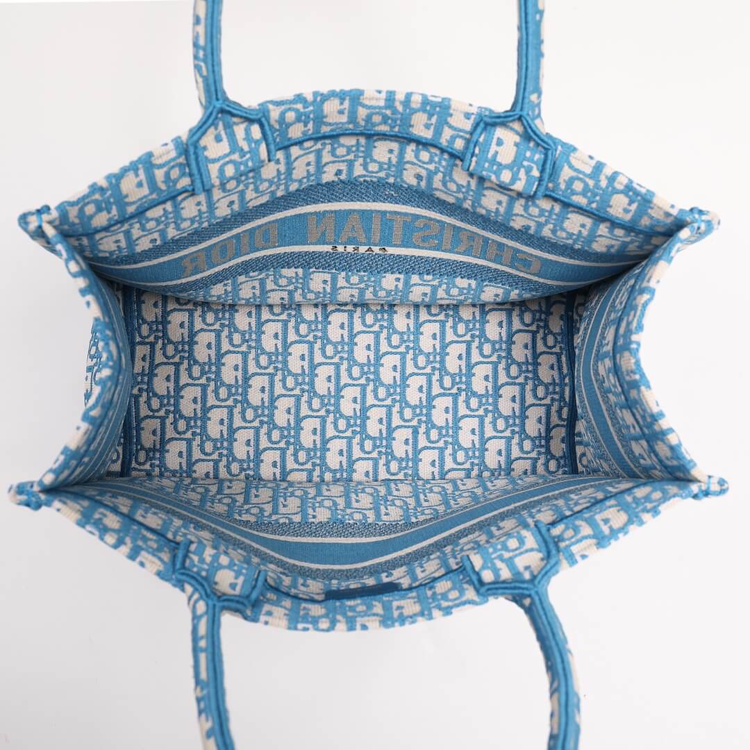 DIR1286 Book Tote blue BIG Handbag 36.5cm 41.5cm Embroidery LOGO blue