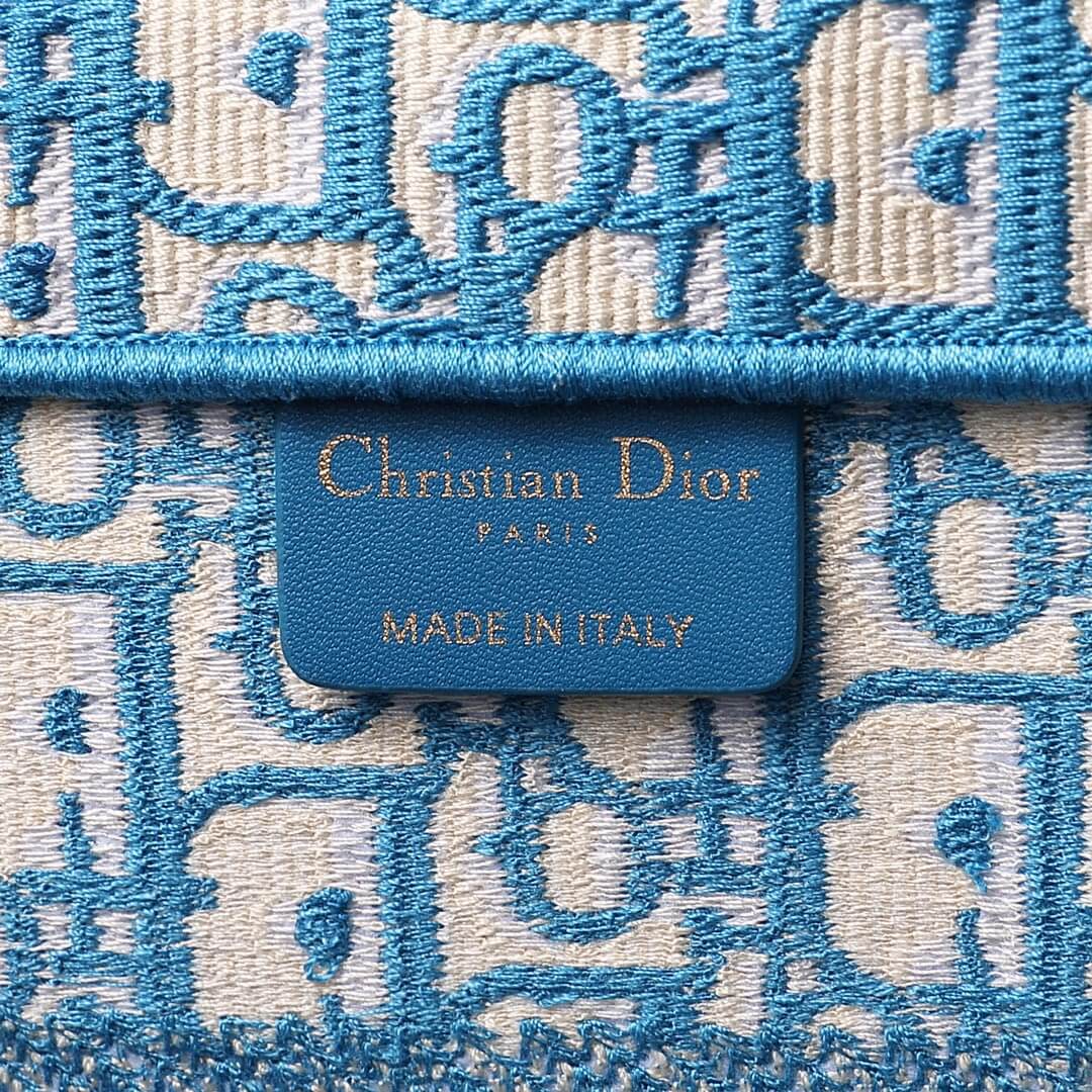 DIR1286 Book Tote blue BIG Handbag 36.5cm 41.5cm Embroidery LOGO blue