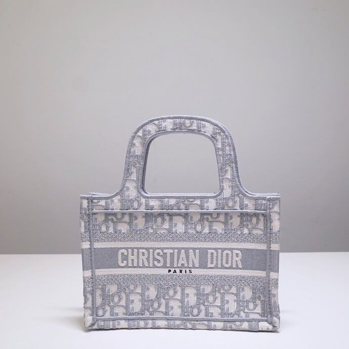 DIR Book Tote BIG Handbag 1286m Embroidery LOGO beige mini 22.5cm