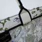 DIR1286 Book Tote green WHITE blue BIG size 41.5cm 36.5cm Embroidery