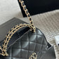 CC CLUTCH BAG WITH CHAIN IN BLACK 15CM