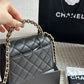 CC CLUTCH BAG WITH CHAIN IN BLACK 15CM