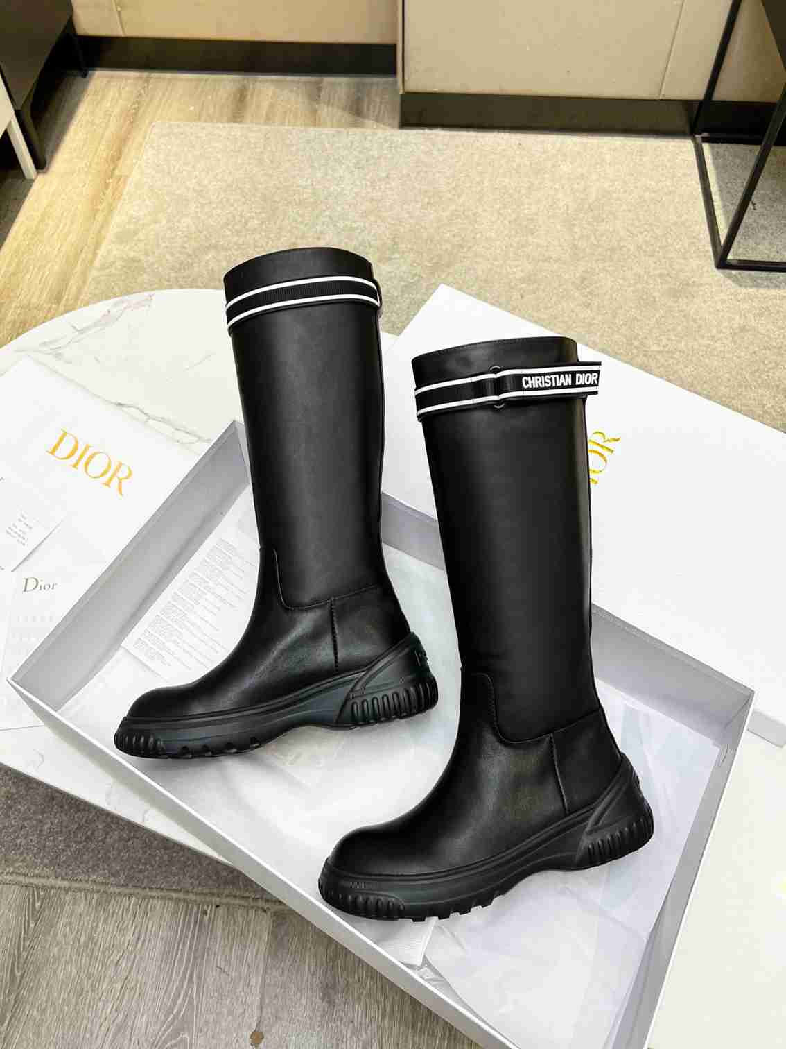 DD D RACER BOOT CALFSKIN BLACK KDI781VEA S17X