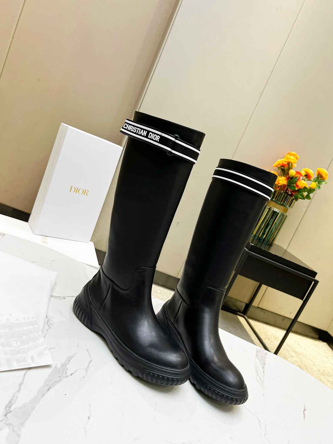 DD D RACER BOOT CALFSKIN BLACK KDI781VEA S17X