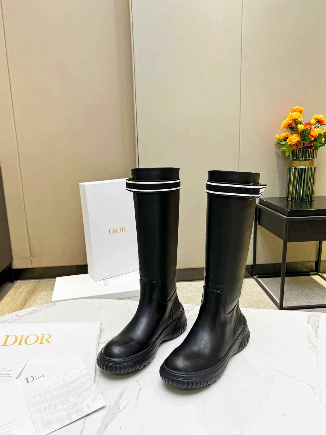 DD D RACER BOOT CALFSKIN BLACK KDI781VEA S17X