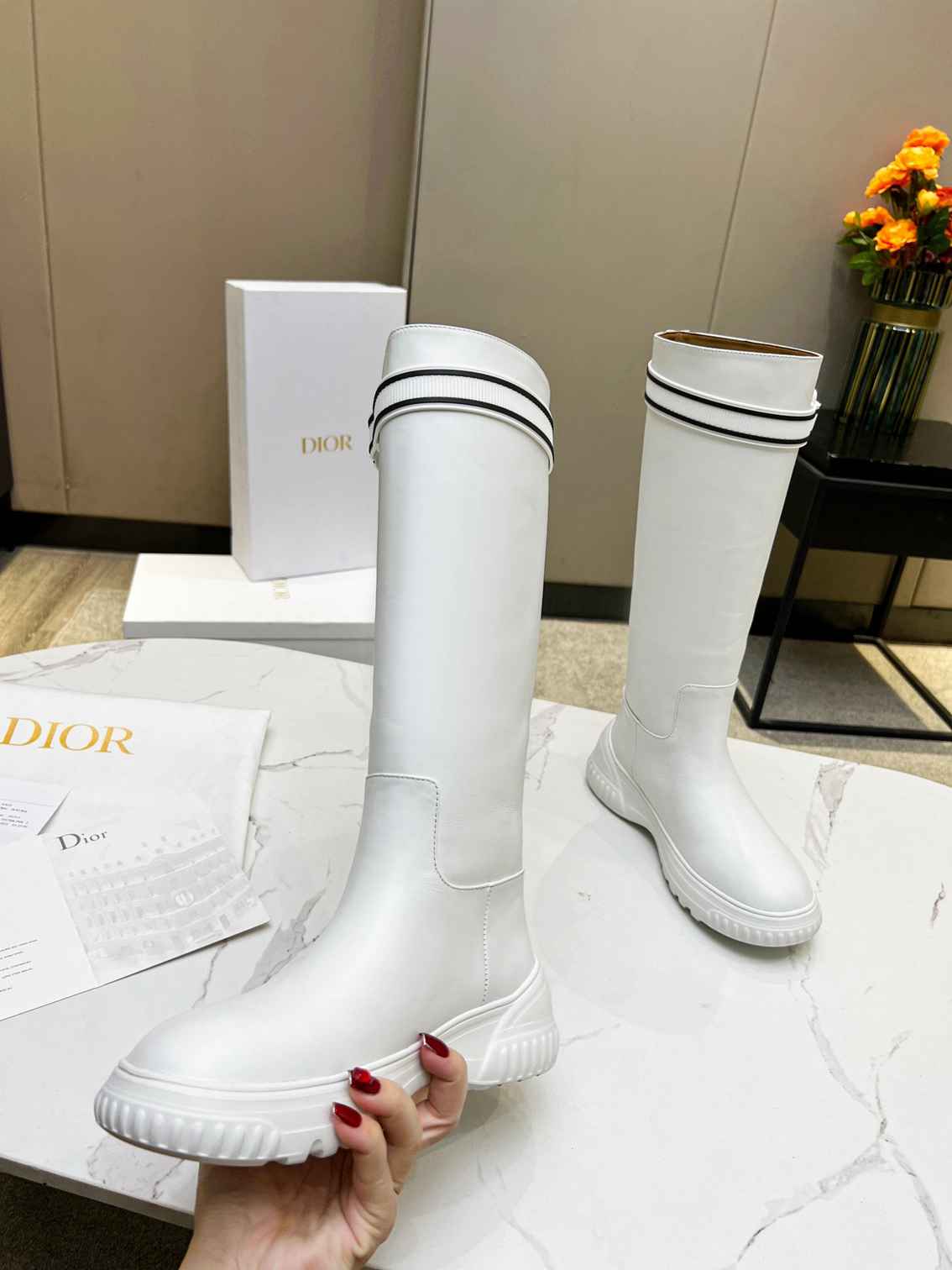 DD D RACER BOOT CALFSKIN WHITE