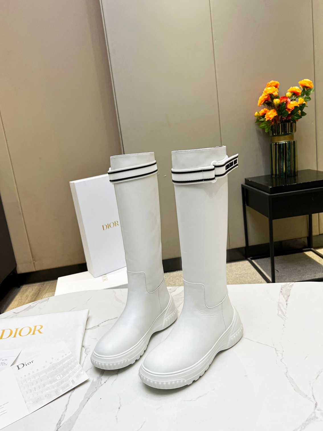 DD D RACER BOOT CALFSKIN WHITE
