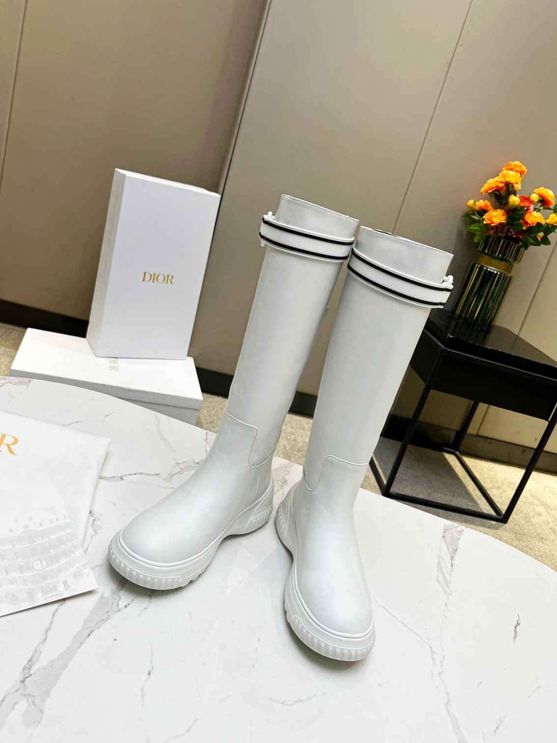 DD D RACER BOOT CALFSKIN WHITE