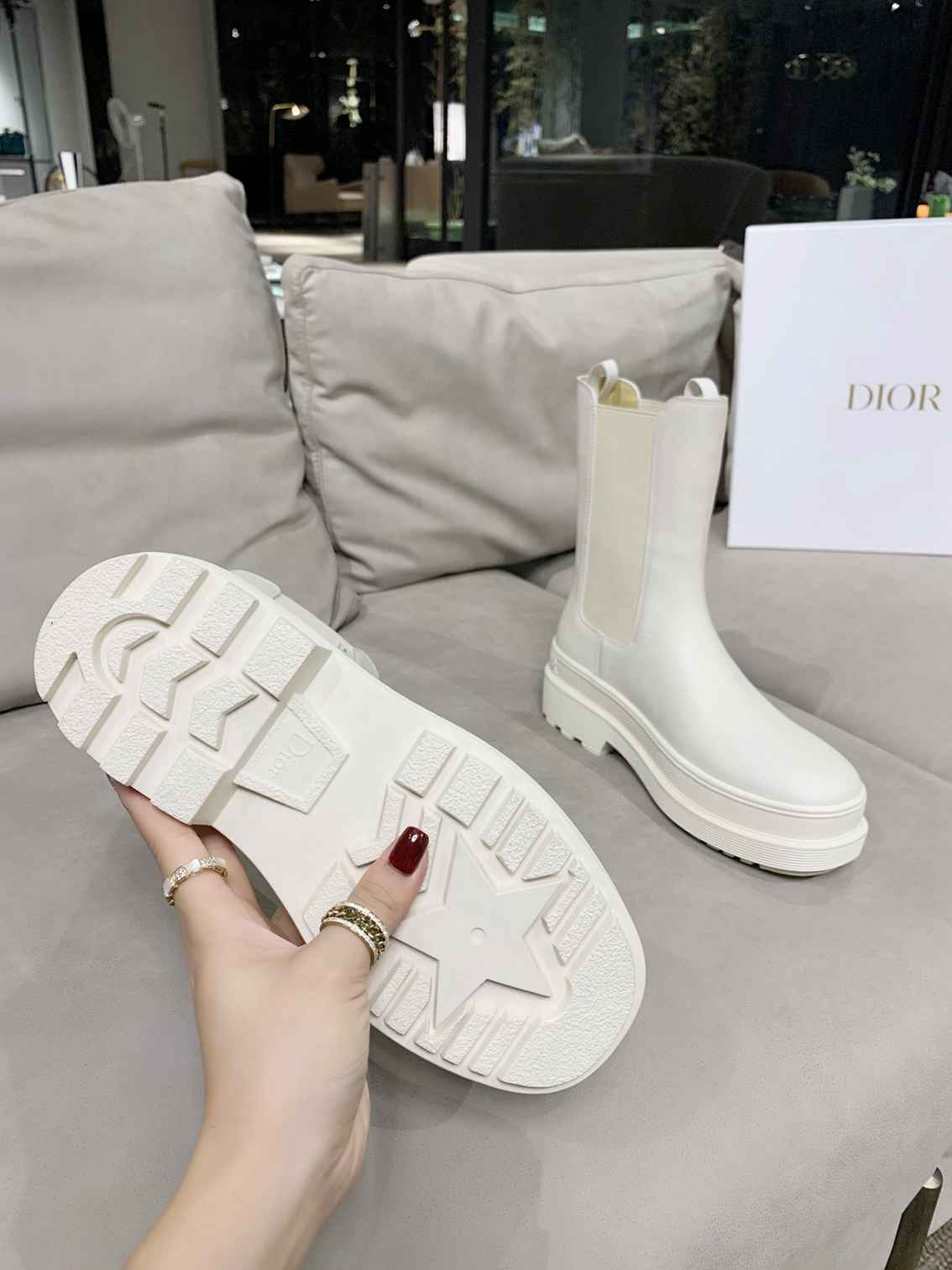DD TRIAL ANKLE BOOTS LEATHER WHITE
