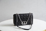 DIR 2023 Caro black silver real leather sling shoulder bag