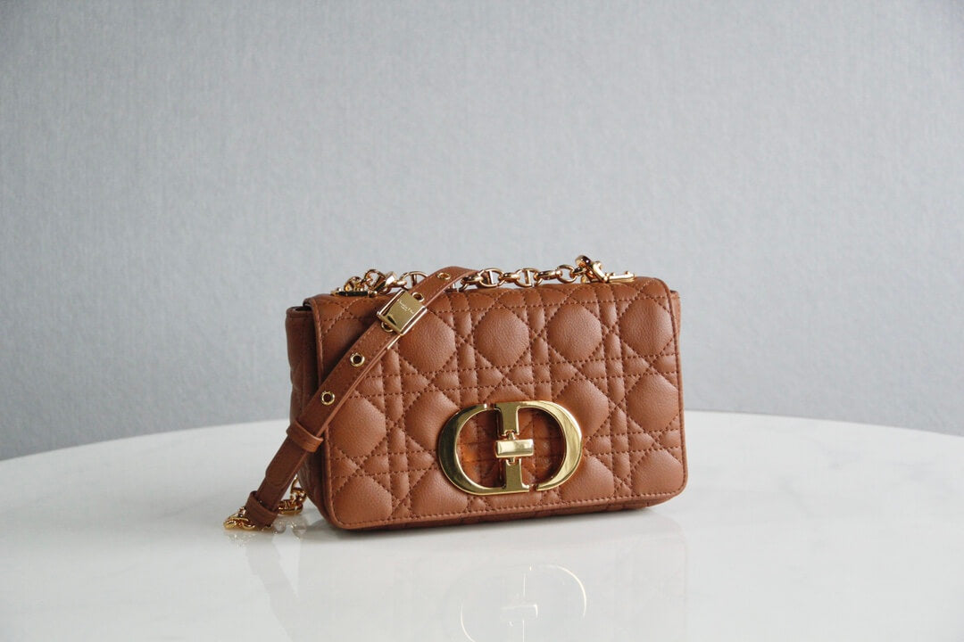 DIR 2023 Caro brown real leather sling shoulder bag