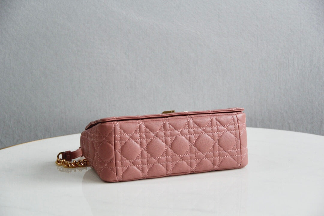 DIR 2023 Caro rose red real leather sling shoulder bag