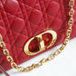 DIR 2023 Caro red real leather sling shoulder bag
