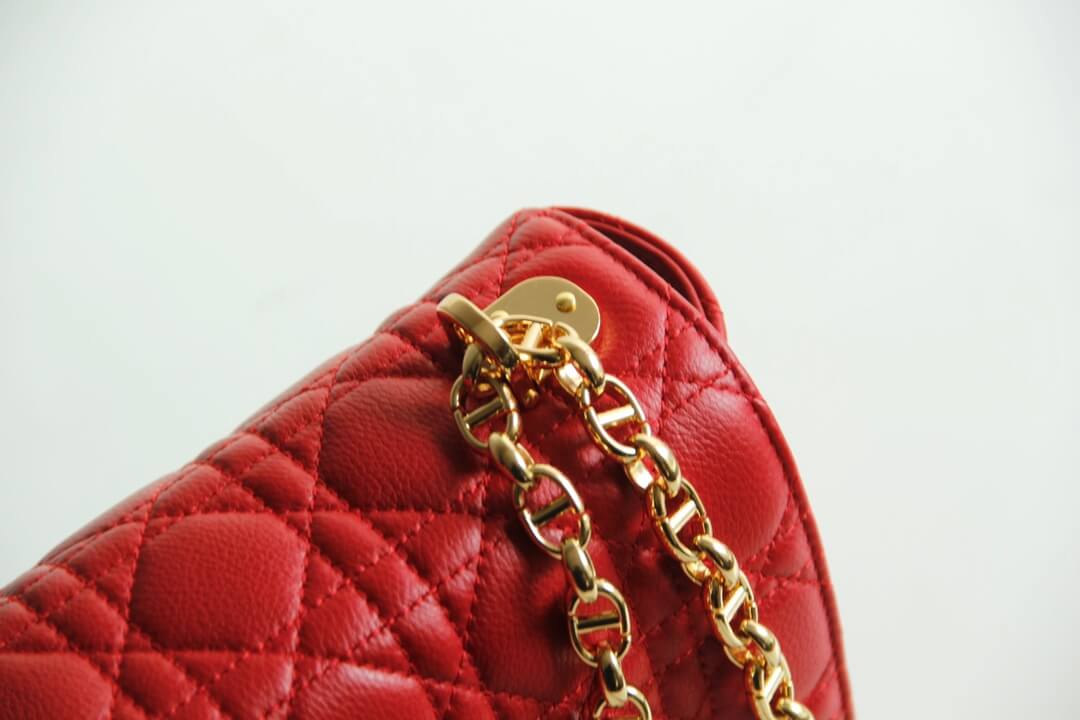 DIR 2023 Caro red real leather sling shoulder bag