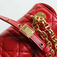 DIR 2023 Caro red real leather sling shoulder bag