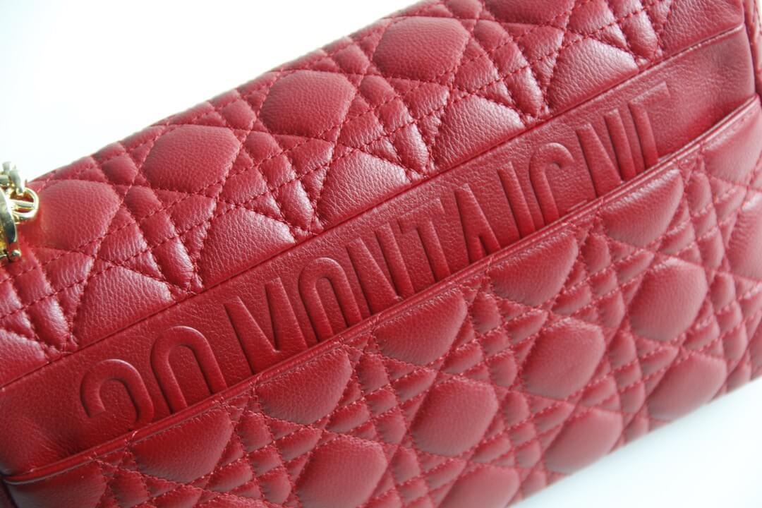 DIR 2023 Caro red real leather sling shoulder bag