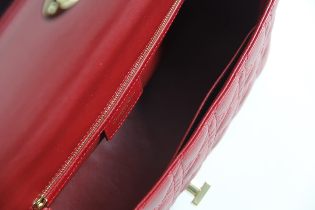 DIR 2023 Caro red real leather sling shoulder bag