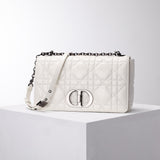 DIR 2023 Caro white silver real leather sling shoulder bag