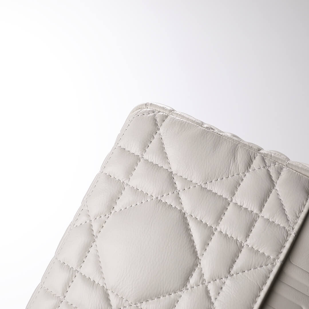 DIR 2023 Caro white silver real leather sling shoulder bag