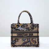 DIR1286 Book Tote black BIG 26.5cm Handbag Embroidery LOGO grey