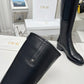 DD D FOLK HEELED HIGH BOOT BLACK