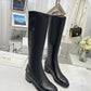 DD D FOLK HEELED HIGH BOOT BLACK