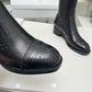 DD D FOLK HEELED HIGH BOOT BLACK