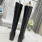 DD D FOLK HEELED HIGH BOOT BLACK