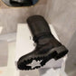 DD D MAJOR BOOT FABRIC AND CALFSKIN IN BLACK AND BLACK