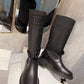 DD D MAJOR BOOT FABRIC AND CALFSKIN IN BLACK AND BLACK