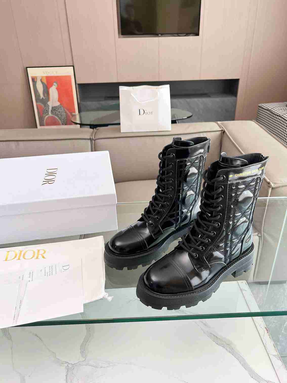 DD D UNIT ANKLE BOOT QUILTED CANNAGE CALFSKIN BLACK KCI995CQC S900