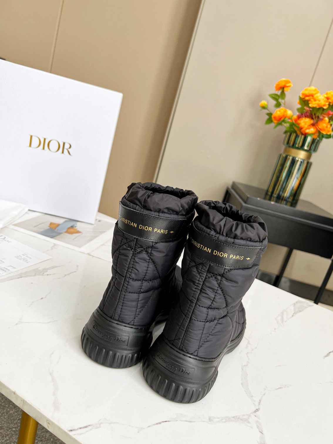 DD FROST ANKLE BOOT BLACK QUILTED NYLON BLACK