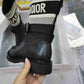 DD D MAJOR ANKLE BOOT FABRIC AND CALFSKIN WHITE AND BLACK