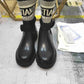 DD D MAJOR ANKLE BOOT FABRIC AND CALFSKIN WHITE AND BLACK