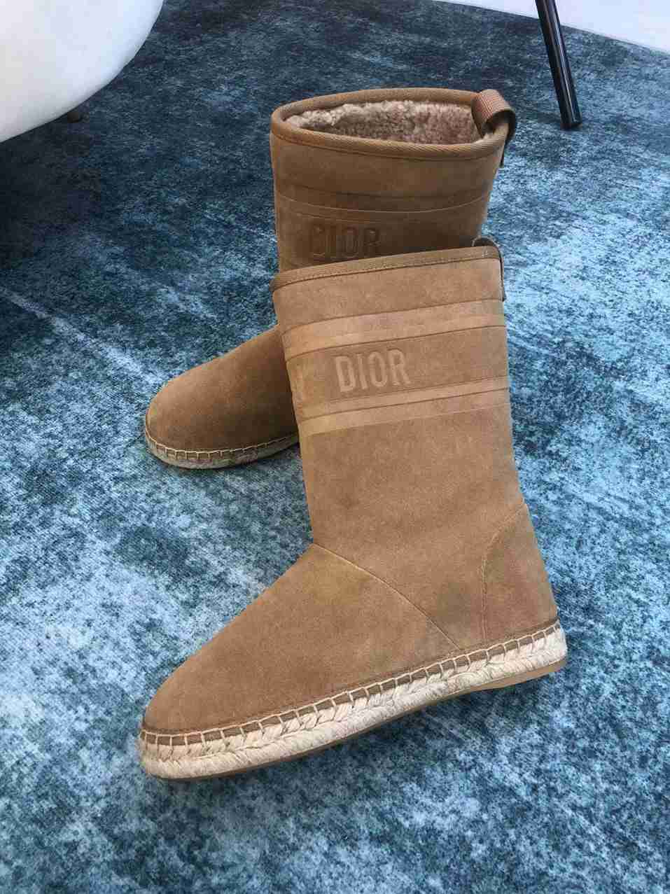 DD CALFSKIN SUEDE SHEARLING GRANVILLE ESPADRILLE BOOTS NATURAL