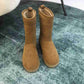 DD CALFSKIN SUEDE SHEARLING GRANVILLE ESPADRILLE BOOTS NATURAL