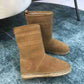 DD CALFSKIN SUEDE SHEARLING GRANVILLE ESPADRILLE BOOTS NATURAL