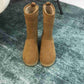 DD CALFSKIN SUEDE SHEARLING GRANVILLE ESPADRILLE BOOTS NATURAL