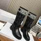 DD D MAJOR BOOT CALFSKIN AND CANNAGE TWEED BLACK AND WHITE KCI981CWY S17X