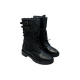 DD D TRAP ANKLE BOOT CALFSKIN AND SHEARLING BLACK