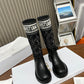 DD D MAJOR BOOT CALFSKIN AND CANNAGE TWEED BLACK AND WHITE KCI981CWY S17X